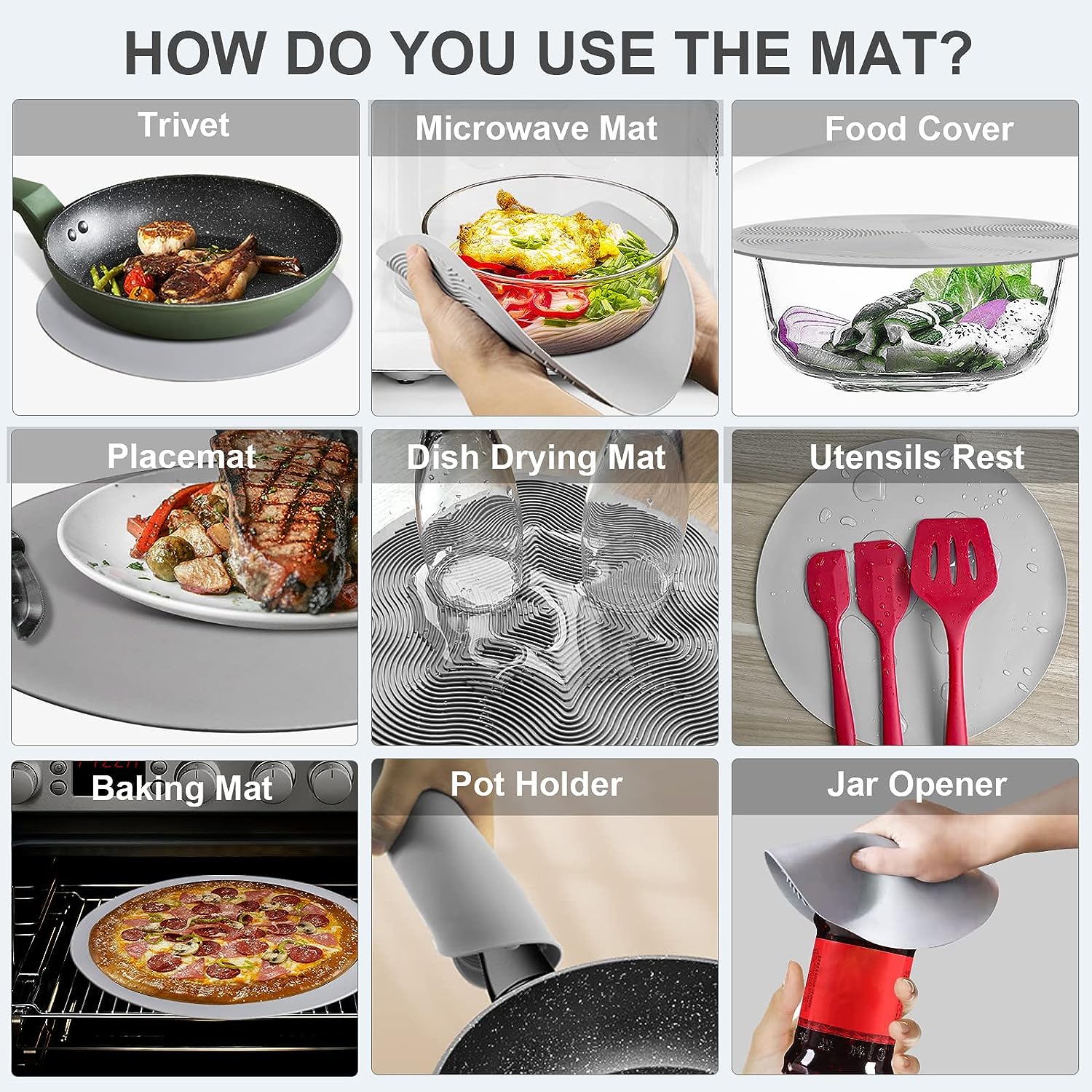 Microwave Food Cover, Collapsible Silicone Mat, Splatter Guard, Plate Holder, Kitchen Colander, Food Cover -10 Microwave Food Cover, Collapsible Silicone Mat, Splatter Guard, Plate Holder, Kitchen Colander, Food Cover -10